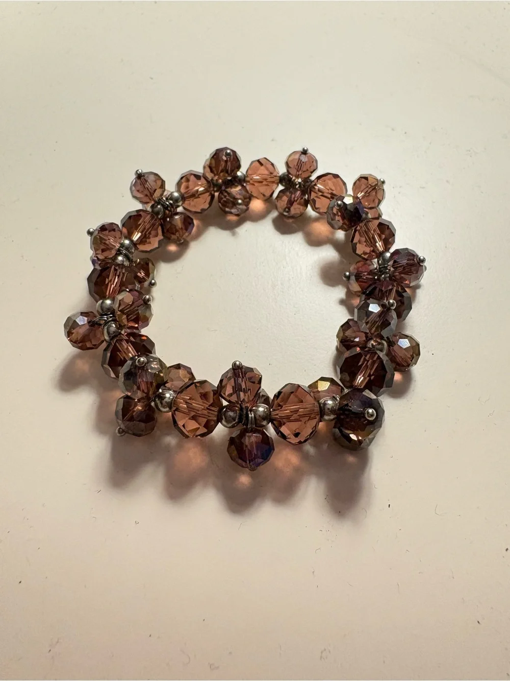 Three-Piece Women's Pink Beaded Bracelet Set